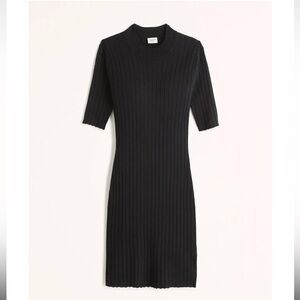 NWT Abercrombie and Fitch black knit mock neck fitted dress Size XS